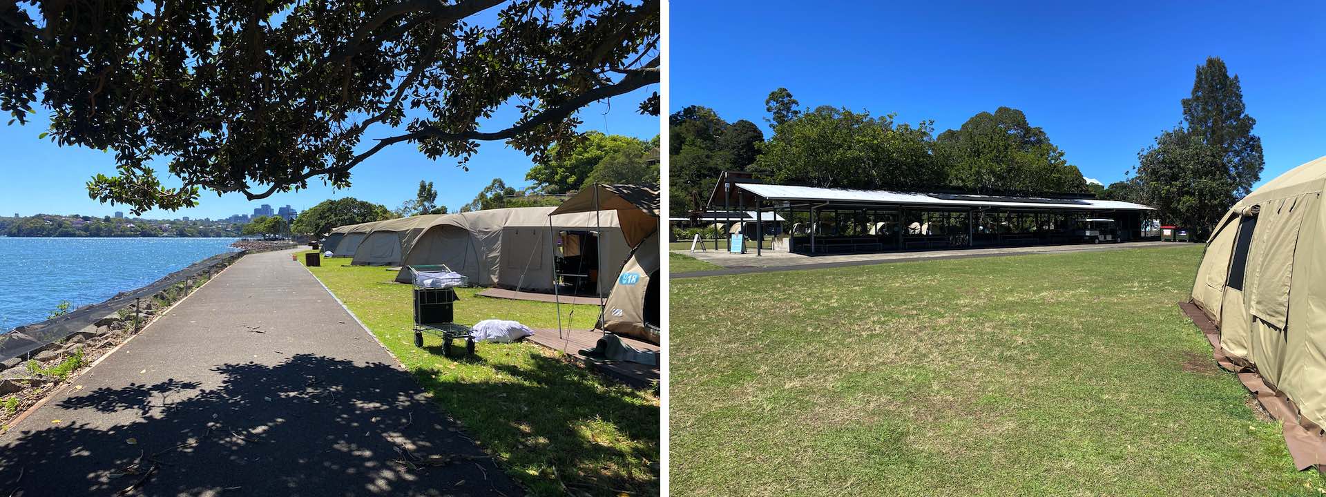 Glamping tents and eating facilities