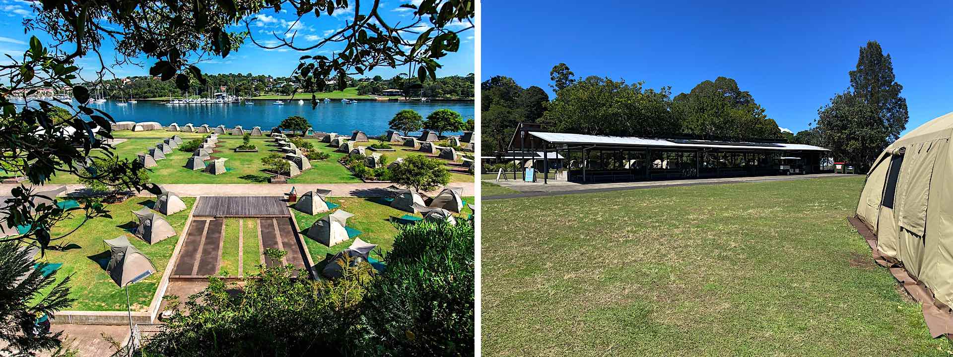 Glamping tents and eating facilities